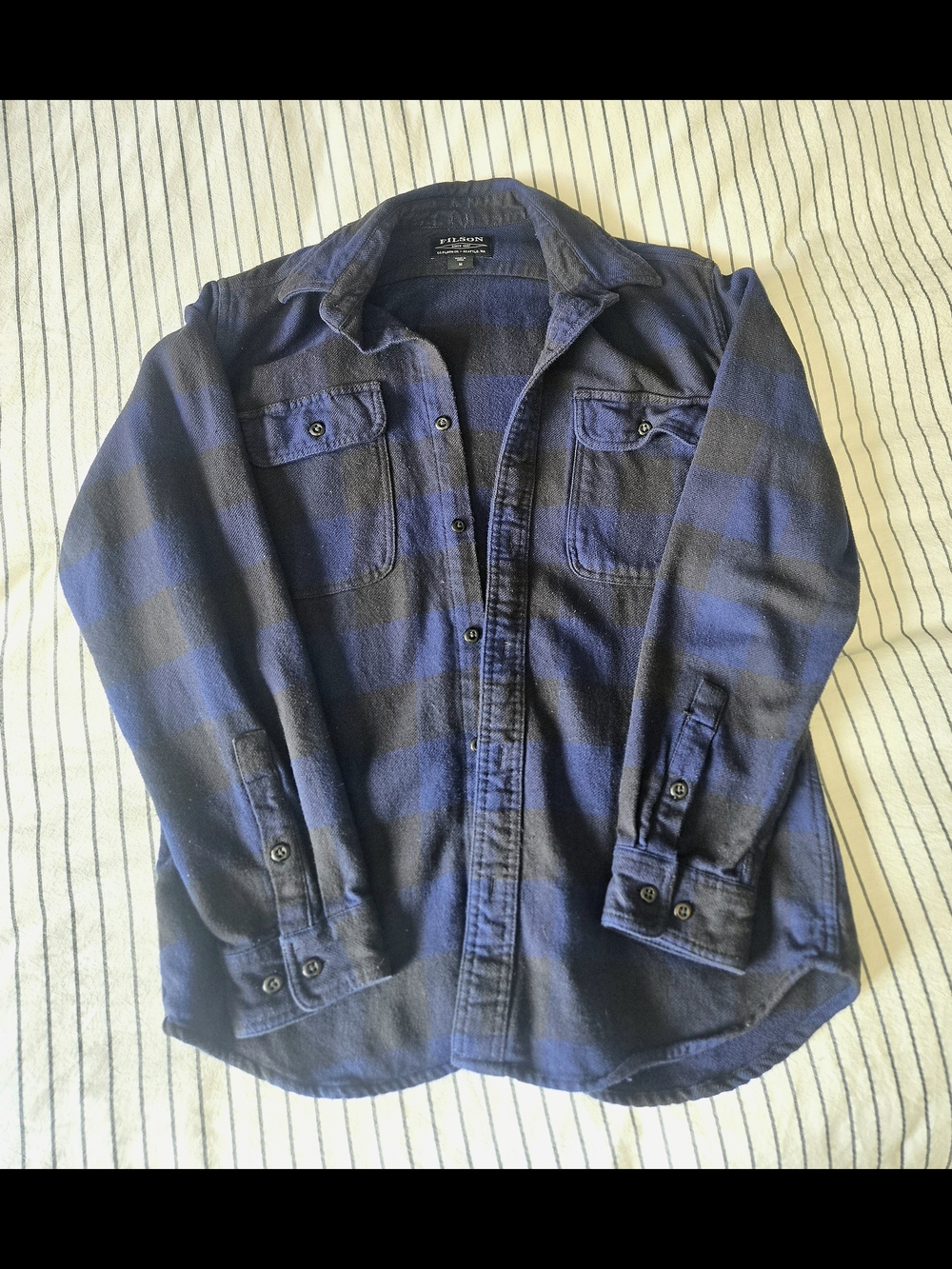 Filson Blue & Black Plaid Heavy Duty Flannel